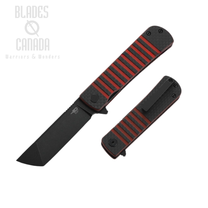 Bestech Titan Flipper Folding Knife, 154CM Black, G10 Black/Red, BL04C