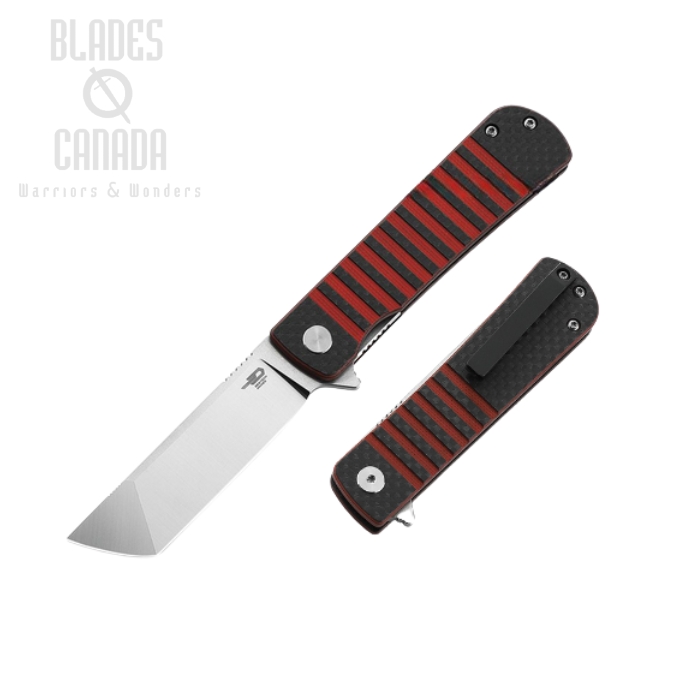 Bestech Titan Flipper Folding Knife, 154CM, G10 Black/Red, BL04D