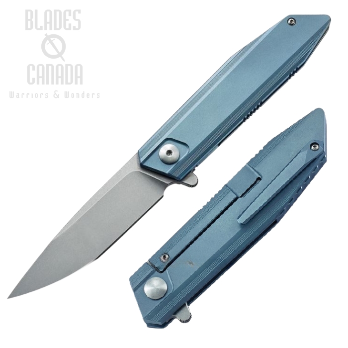 Bestech Shogun Flipper Framelock Knife, S35VN, Titanium Blue, BT1701B
