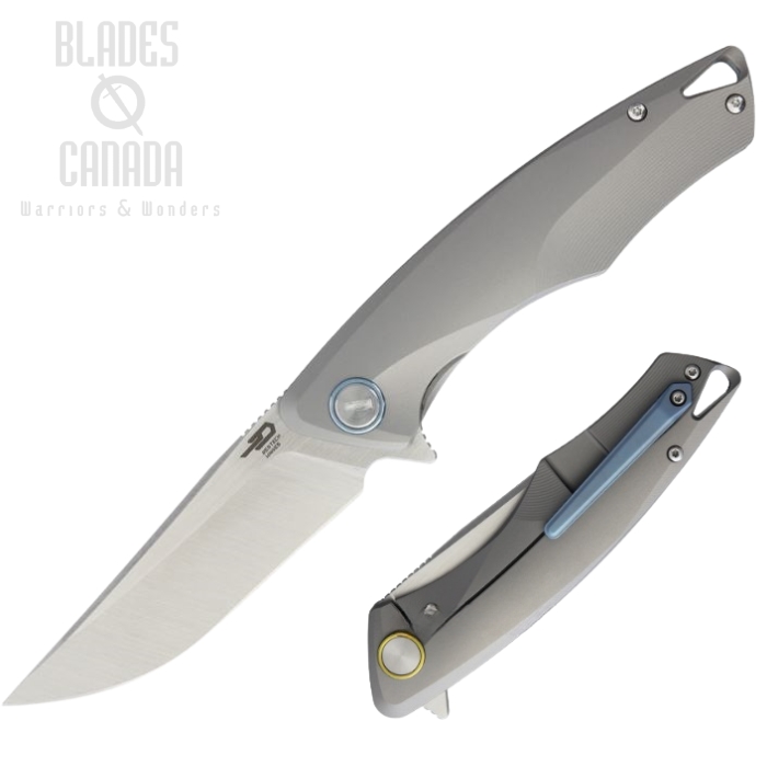 Bestech Dolphin Flipper Framelock Knife, S35VN, Titanium Grey, BT1707C