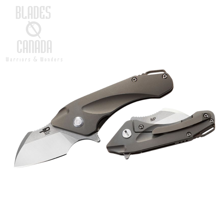 Bestech Imp Flipper Framelock Knife, S35VN, Titanium Grey, BT1710C