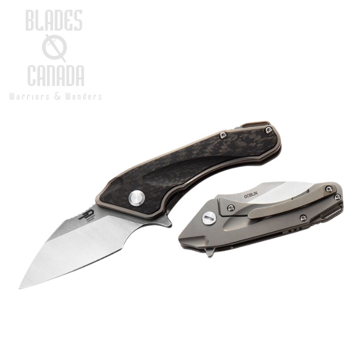 Bestech Goblin Flipper Framelock Knife, S35VN Two-Tone, Titanium/CF, BT1711A