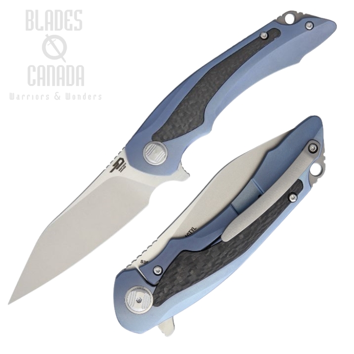 Bestech Pterodactyl Flipper Framelock Knife, S35VN Two-Tone, Titanium, BT1801A