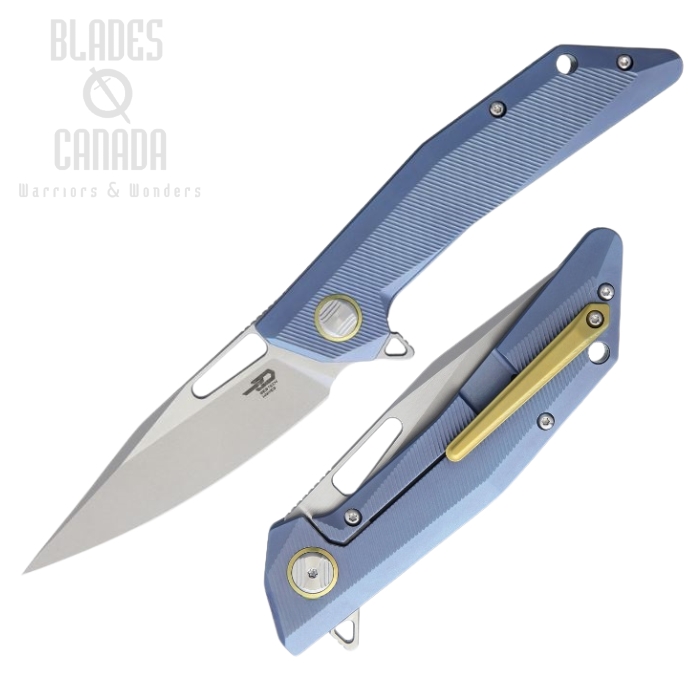Bestech Shrapnel Flipper Framelock Knife, S35VN, Titanium, BT1802C