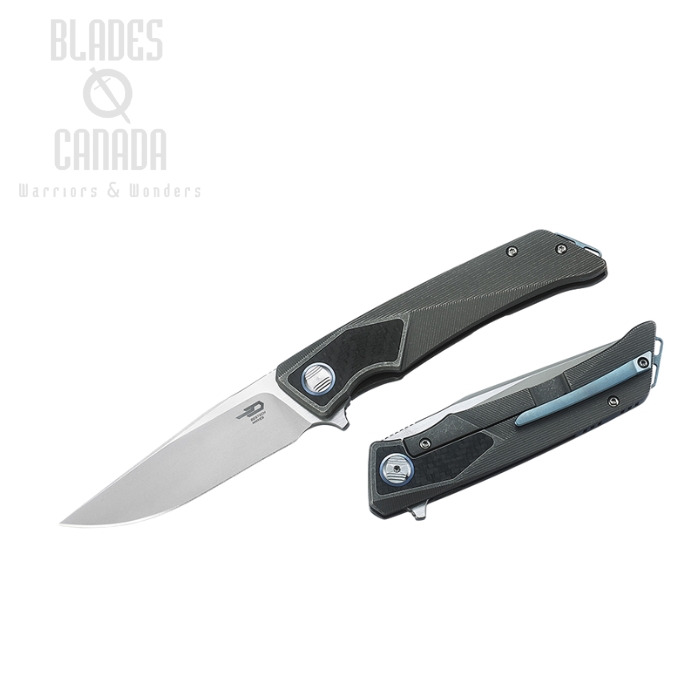 Bestech Sky Hawk Flipper Framelock Knife, S35VN Two-Tone, Titanium/CF, BT1804A