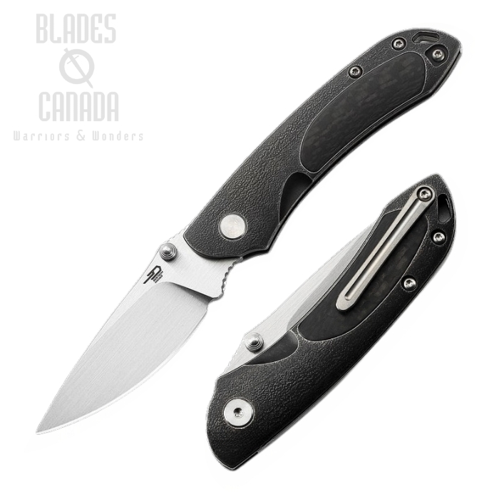 Bestech Junzi Slipjoint Folding Knife, S35VN, Titanium Black/CF, BT1809F