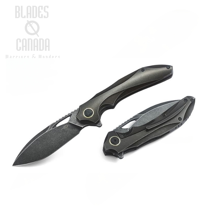 Bestech Eskra Flipper Framelock Knife, M390, Titanium Black, BT1813A
