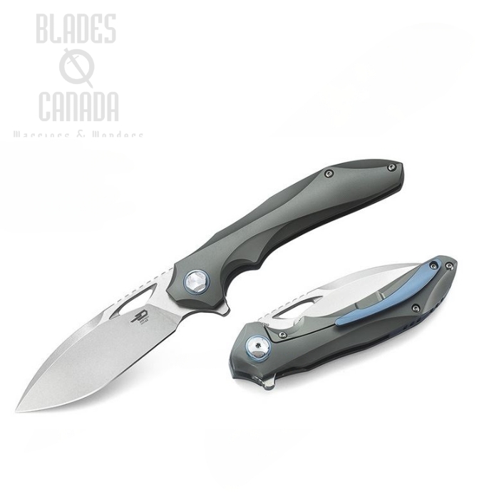 Bestech Eskra Flipper Framelock Knife, M390, Titanium Grey, BT1813C