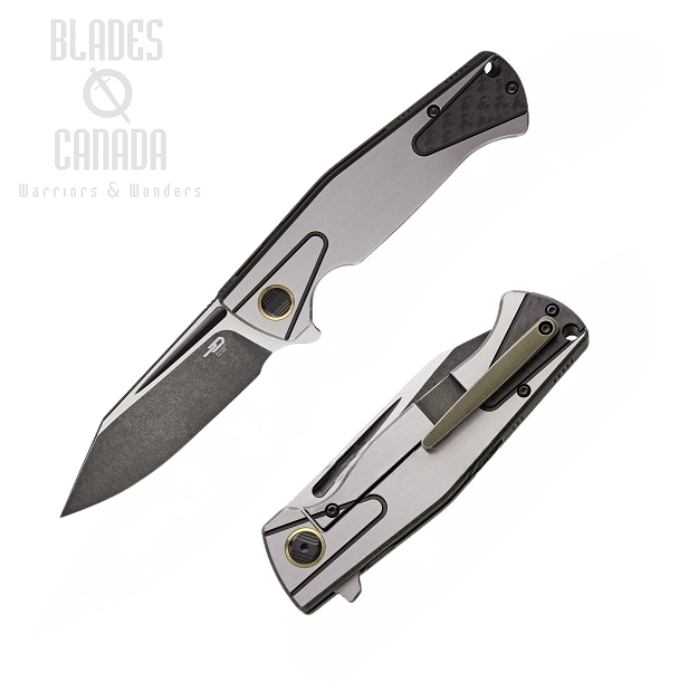 Bestech Horus Flipper Framelock Knife, S35VN Two-Tone, Titanium/CF, BT1901C