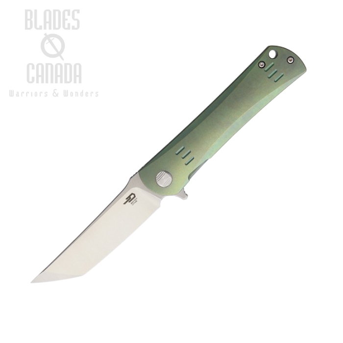 Bestech Kendo Flipper Framelock Knife, S35VN, Titanium Green, BT1903E