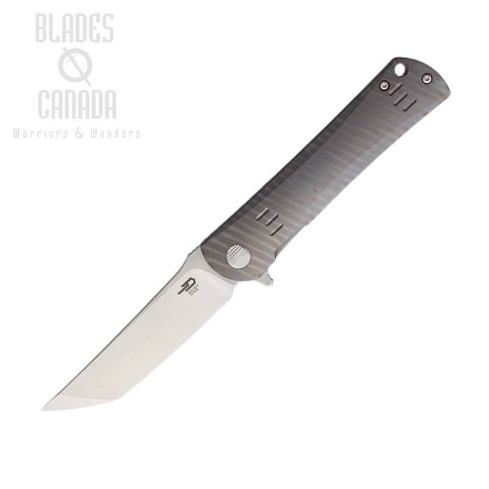 Bestech Kendo Flipper Framelock Knife, S35VN, Titanium Stripe Ano, BT1903F