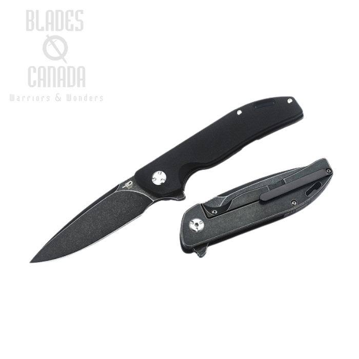 Bestech Bison Flipper Framelock Knife, D2 Drop Point, G10/Titanium, BT1904B-2