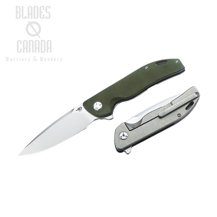 Bestech Bison Flipper Framelock Knife, D2, G10/Titanium, BT1904C-1
