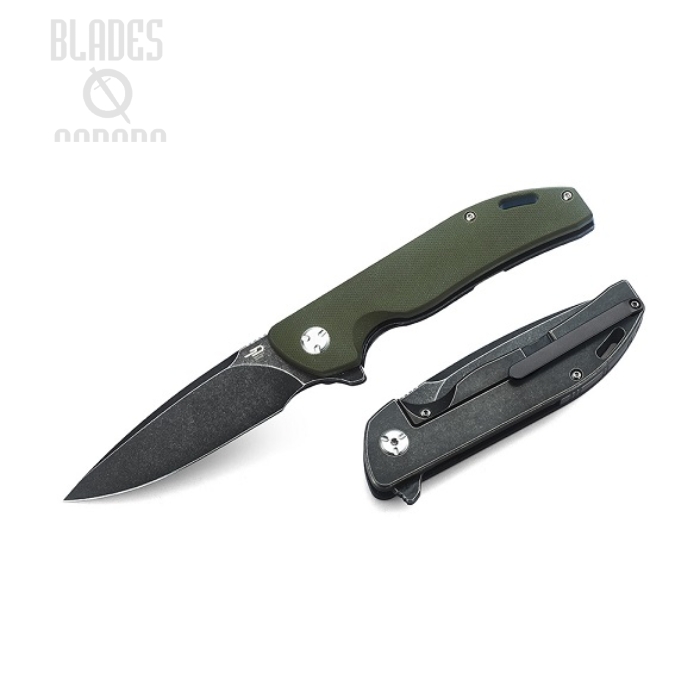 Bestech Bison Flipper Framelock Knife, D2, G10/Titanium, BT1904C-2
