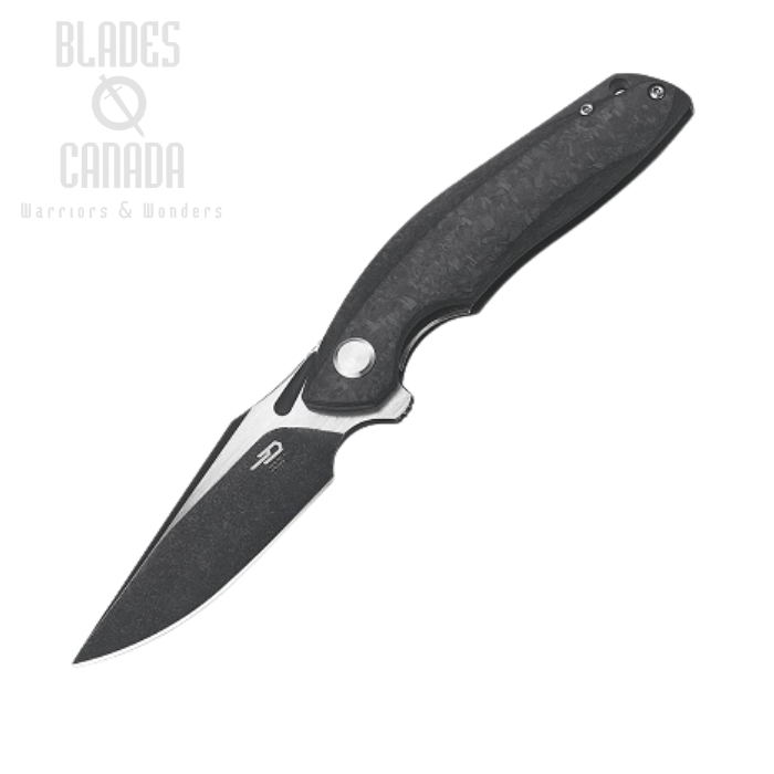 Bestech Ghost Flipper Folding Knife, S35VN Two-Tone, Carbon Fiber, BT1905D