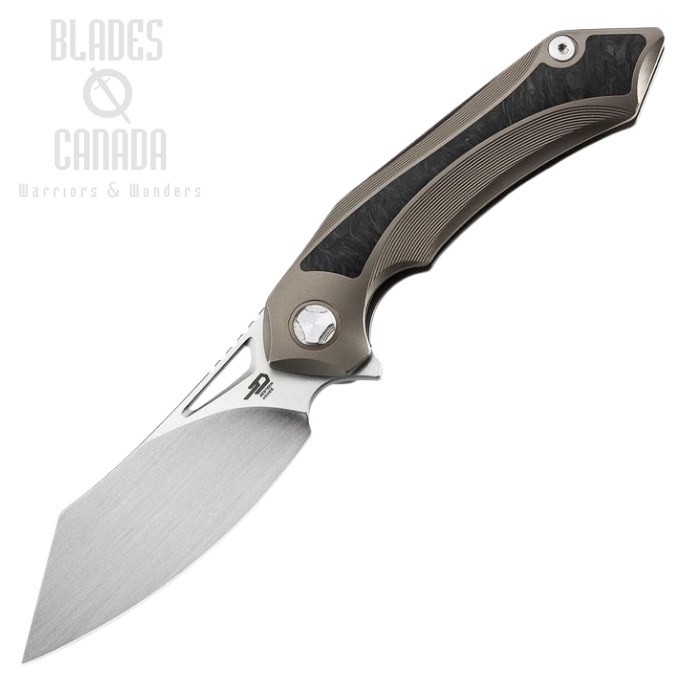 Bestech Kasta Flipper Framelock Knife, M390, Titanium Bronze, BT1909D