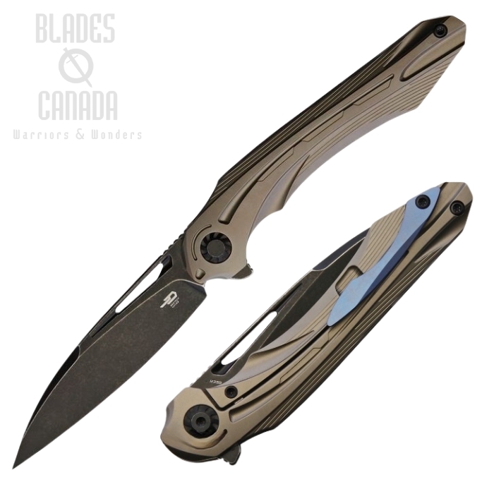 Bestech Wibra Flipper Framelock Knife, M390 SW, Titanium Bronze, BT2001E