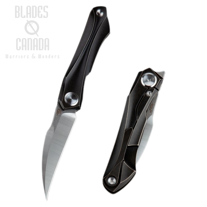 Bestech Ivy Flipper Framelock Knife, S35VN, Titanium Black, BT2004A