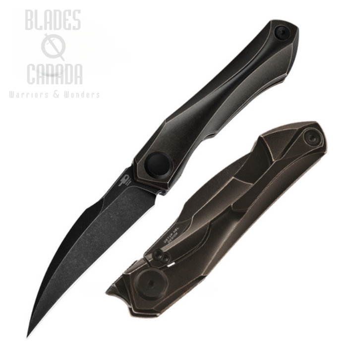 Bestech Ivy Framelock Folding Knife, CPM S35VN, Titanium Black, BT2004F