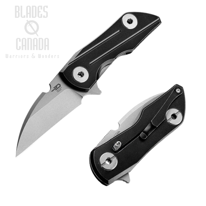 Bestech 2500 Delta Flipper Framelock Knife, S35VN Wharncliffe, Titanium Black, BT2006C