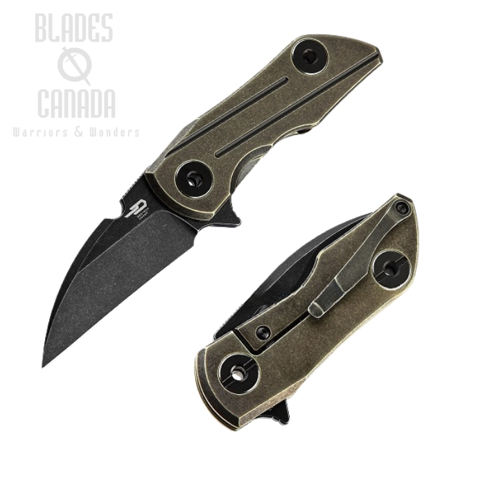 Bestech 2500 Delta Flipper Framelock Knife, S35VN Wharncliffe, Titanium Bronze, BT2006D