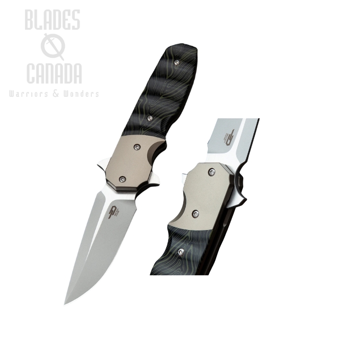 Bestech Freefall Flipper Folding Knife, S35VN Two-Tone, G10 Black/Green, BT2007A