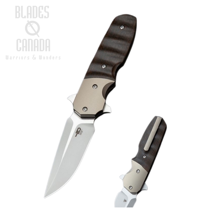 Bestech Freefall Flipper Folding Knife, S35VN Two-Tone, Titanium/ CF Black & Orange, BT2007C