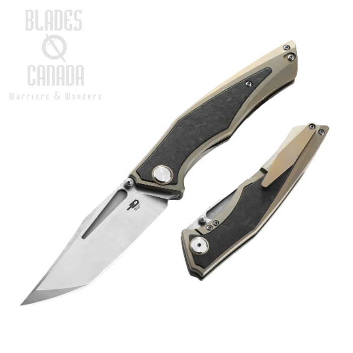 Bestech Togatta Flipper Framelock Knife, M390, Titanium/Carbon Fiber, BT2102F