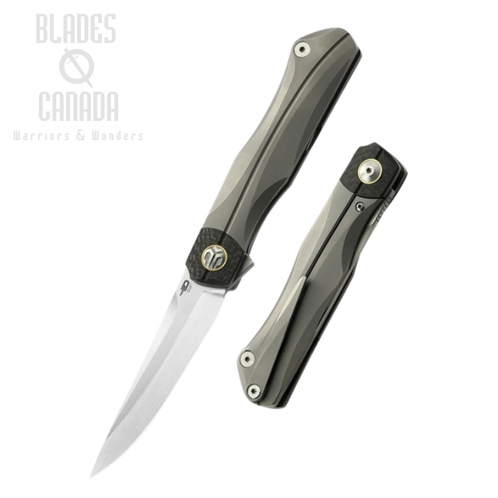 Bestech Thyra Flipper Framelock Knife, M390, Titanium/Carbon Fiber, BT2106A