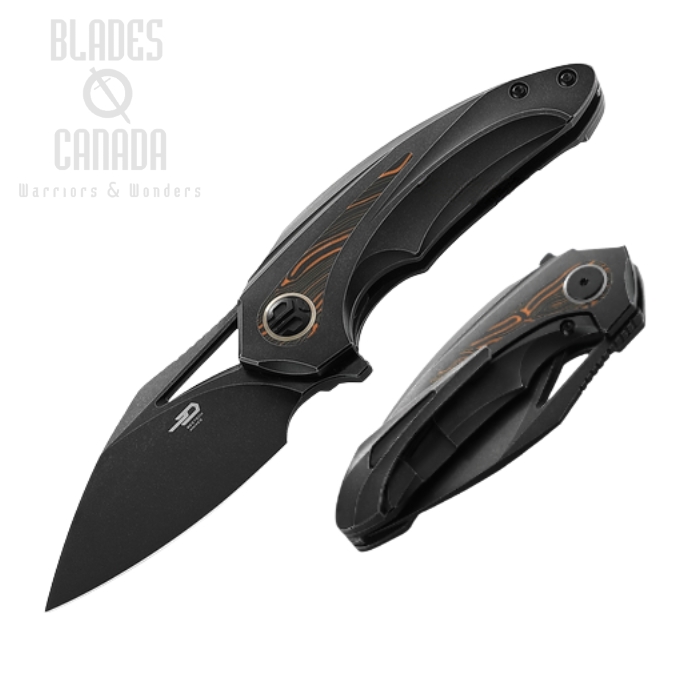 Bestech Nuke Flipper Framelock Knife, M390 Black SW, Titanium/G10, BT2107E
