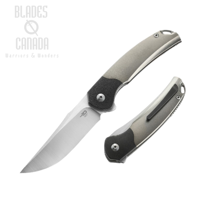 Bestech Supernova Flipper Folding Knife, M390, Titanium Grey with Zirconium, BT2111A