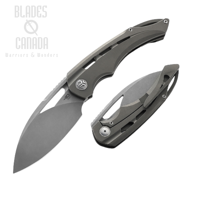 Bestech Fairchild Framelock Folding Knife, S35VN SW, Titanium Grey, BT2202B