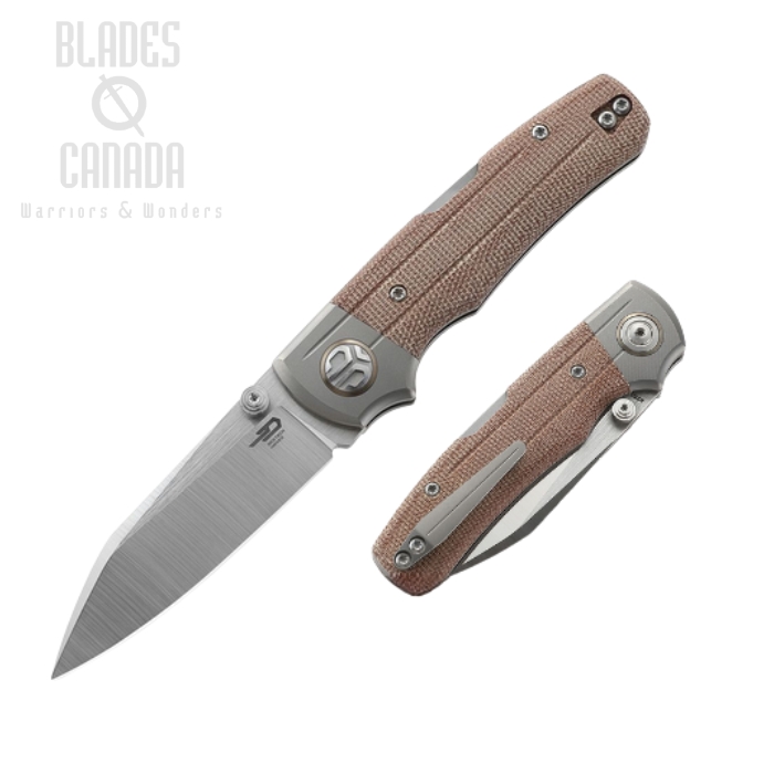 Bestech Tonic Folding Knife, M390, Titanium/Micarta Natural, BT2204B