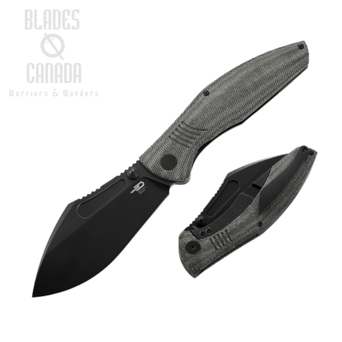 Bestech Lockness Framelock Folding Knife, M390 Black, Micarta Black, BT2205F