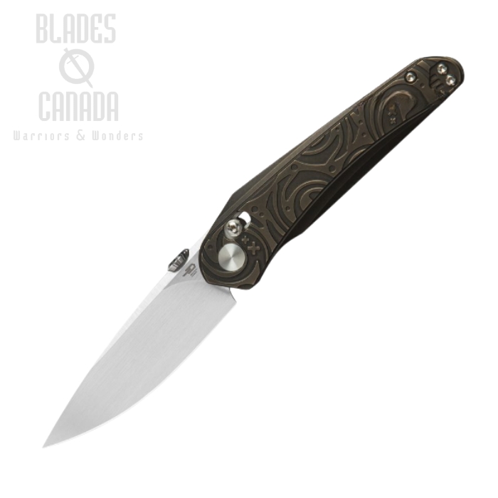 Bestech Mothus Folding Knife, M390 Hand Rubbed, Titanium Bronze, BT2206F