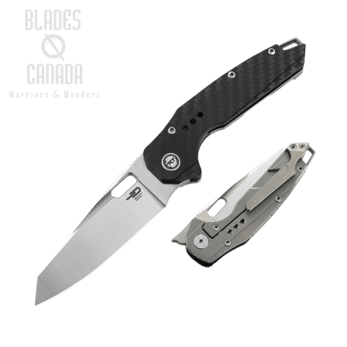Bestech Nyxie Flipper Framelock Knife, S355VN, Titanium/Carbon Fiber, BT2209C