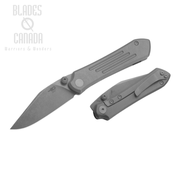 Bestech Icarus Framelock Folding Knife, M390 Dark SW, Titanium Dark Stonewash, BT2302D