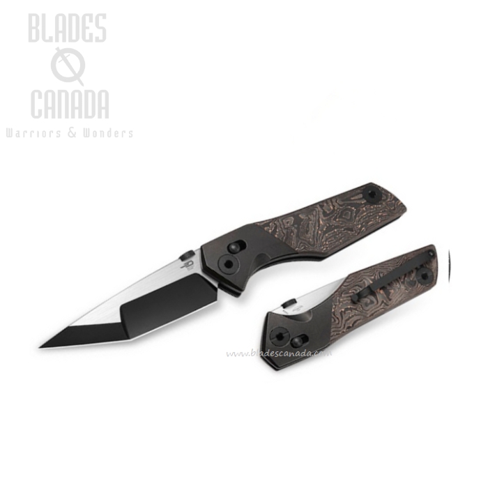 Bestech Cetus Folding Knife, M390 Black/Satin, Titanium/Carbon Fiber Bronze, BT2304D