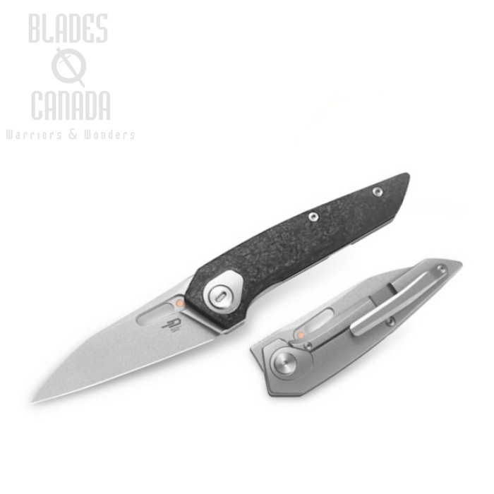 Bestech VK-Void Flipper Framelock Knife, Elmax Satin, Titanium/Carbon Fiber, BT2305B