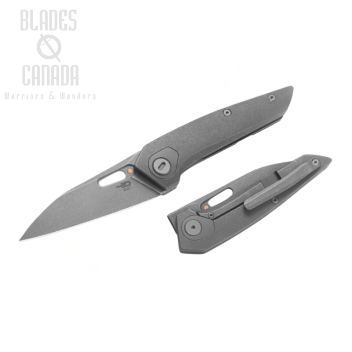 Bestech VK-Void Flipper Framelock Knife, Elmax Black Bead Blast/SW, Titanium Black Bead, BT2305C