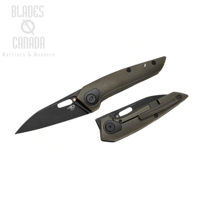 Bestech VK-Void Flipper Framelock Knife, Elmax Black SW, Titanium Black Bronze, BT2305D
