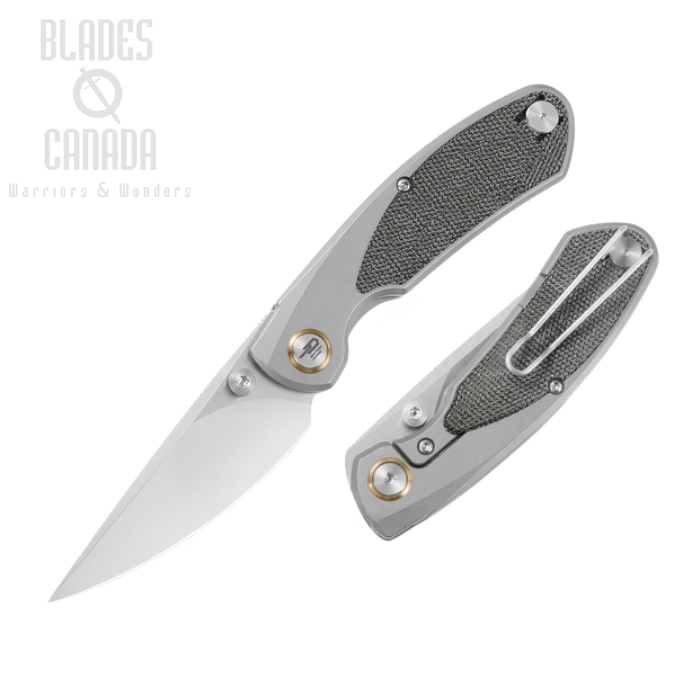 Bestech Lito Framelock Folding Knife, M390 Satin, Titanium/Micarta Black, BT2307A