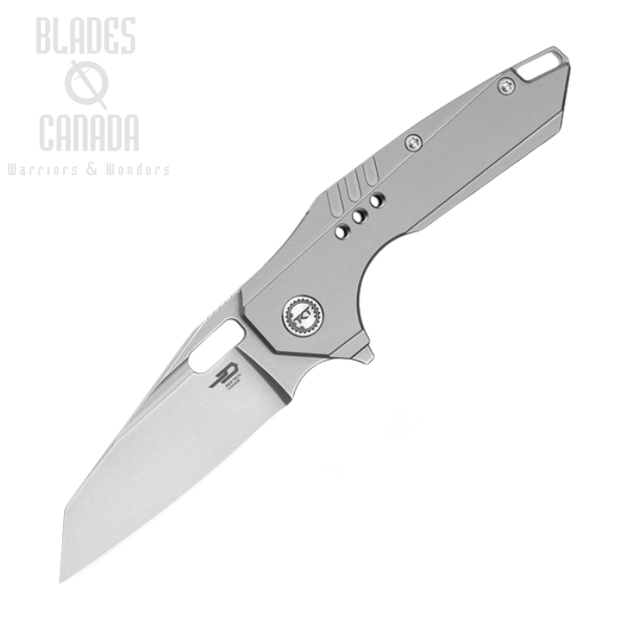 Bestech Nyxie 3 Flipper Framelock Knife, S35VN Bead Blast, Titanium Grey, BT2308A