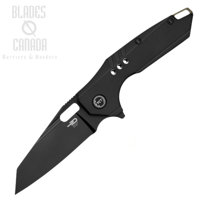 Bestech Nyxie 3 Flipper Framelock Knife, S35VN Black, Titanium Black, BT2308B