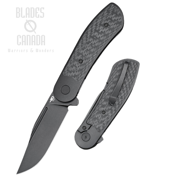 Bestech Vestige Flipper Framelock Knife, Magnacut Black SW, Titanium/CF Inlay, BT2411D