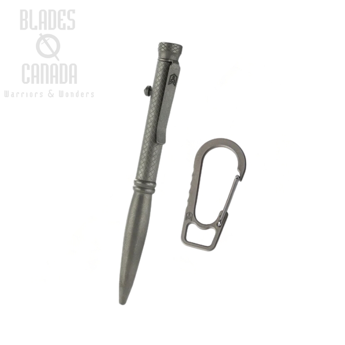 Bestechman Scribe Pen, Titanium Grey with Carabiner, BM16A