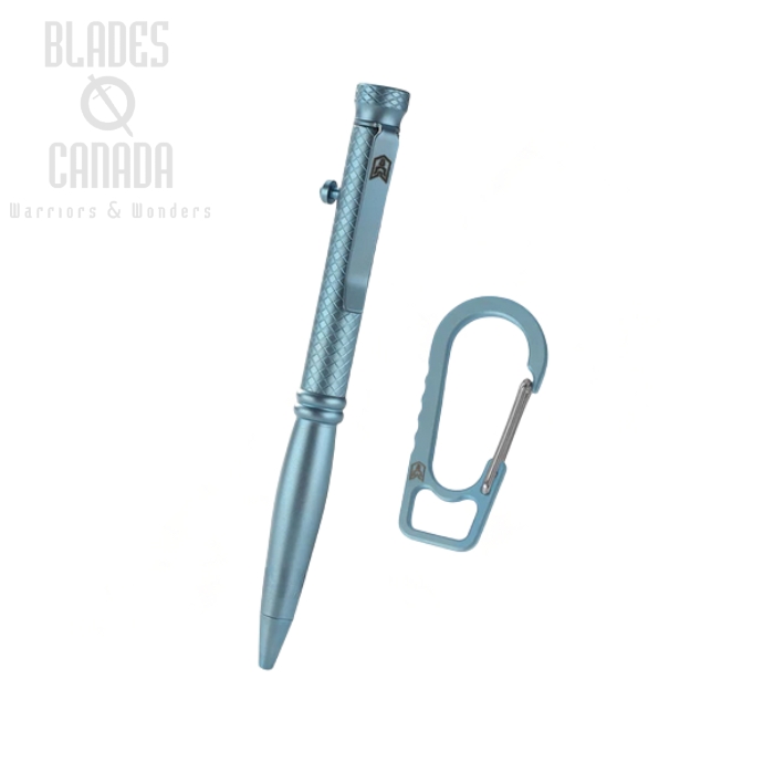 Bestechman Scribe Pen, Titanium Blue with Carabiner, BM16B
