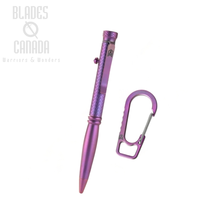 Bestechman Scribe Pen, Titanium Purple with Carabiner, BM16C