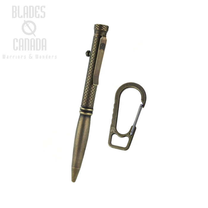 Bestechman Scribe Pen, Titanium Bronze/Black with Carabiner, BM16E