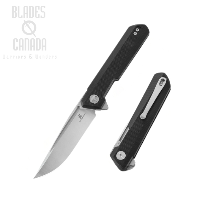 Bestechman Dundee Flipper Folding Knife, D2, G10 Black, BMK01A